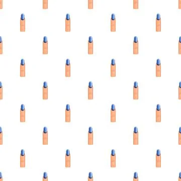 Seamless pattern of index fingers with blue marked nails 스톡 일러스트