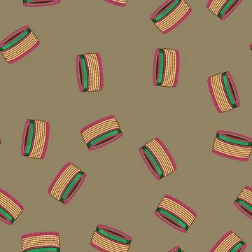 Seamless pattern Indian churi stack showing bright traditional jewelry Stock Illustration