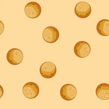 Seamless pattern Indian gulab jamun sweet dessert vector isolated 库存插图