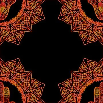 Seamless pattern with indian hand drawn hamsa and mandala. Illustrazione stock