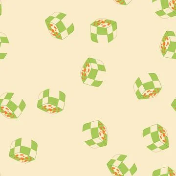 Seamless pattern indian milk sweet barfi with pistachio and saffron Stock Illustration