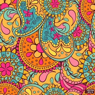 Seamless pattern Indian ornament. Stockillustratie