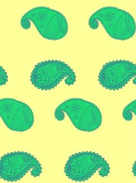 Seamless pattern with Indian ornament. Turkish cucumber Stockillustratie