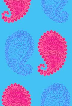 Seamless pattern with Indian ornament. Turkish cucumber. Stockillustratie