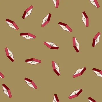Seamless pattern Indian sweet bar decorated with an almond Stock Illustration