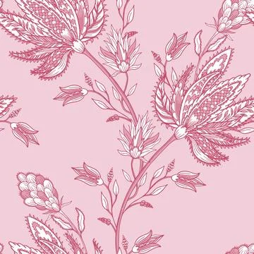 Seamless pattern of Indian traditional ornament elements. Ethnic oriental motif Stock Illustration