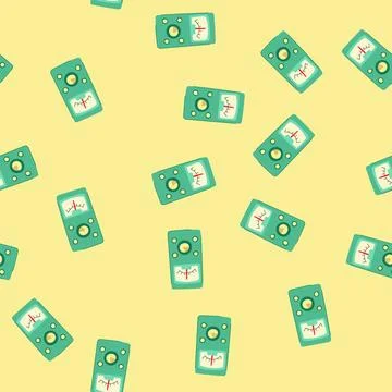 Seamless pattern indicators retro control panel cartoon vector Stock Illustration