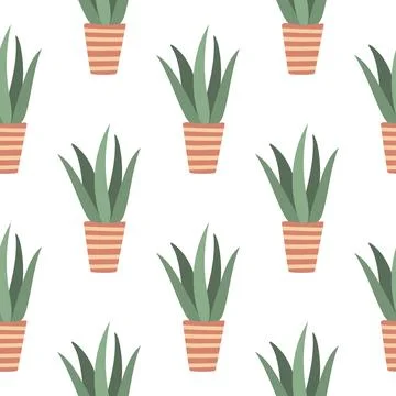 Seamless pattern indoor plants Ilustración de archivo