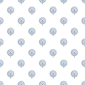 Seamless pattern with industrial bicycle chainring gears Stock-Illustration