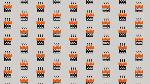 Seamless Pattern of Industrial Chimneys for Backgrounds and Designs. Stock Footage 325381936