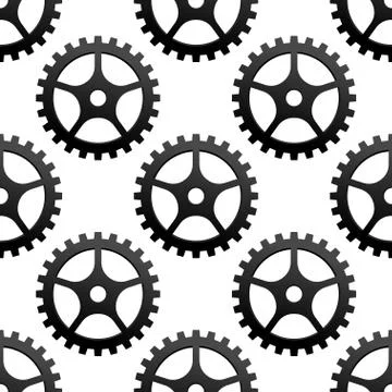Seamless pattern of industrial gears or cog wheels Illustrazione stock