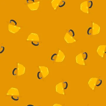 Seamless pattern industrial helmet builder cartoon vector Stock Illustration
