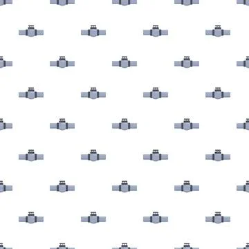 Seamless pattern with industrial pipe valves on white background Illustrazione stock