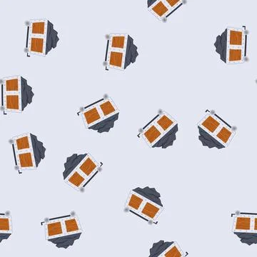 Seamless pattern industry coal wagon cartoon vector 库存插图