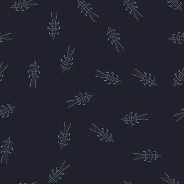 Seamless pattern industry electric pylon cartoon vector イラスト素材