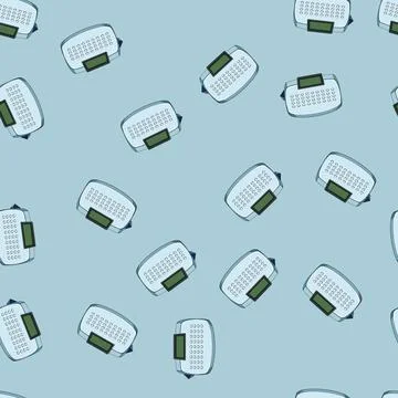 Seamless pattern industry label printer cartoon vector Illustrazione stock