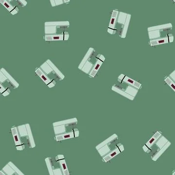 Seamless pattern industry sew machine cartoon vector Illustrazione stock