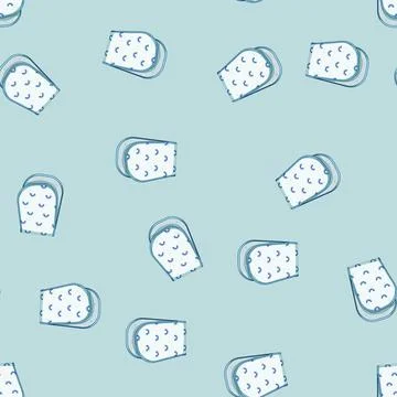 Seamless pattern infant burp cloths cartoon vector Stock Illustration