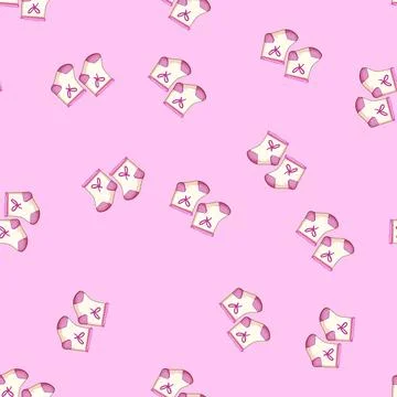 Seamless pattern infant toddler socks cartoon vector Illustrazione stock