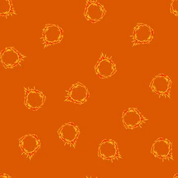 Seamless pattern inferno circle fire cartoon vector 库存插图