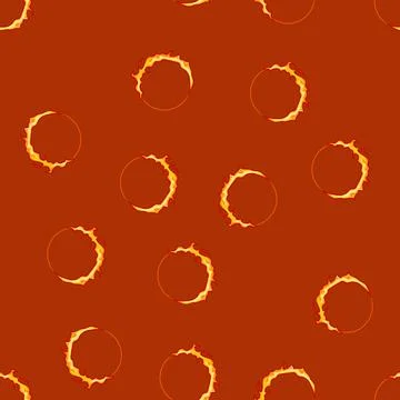 Seamless pattern inferno circle fire cartoon vector Stock Illustration
