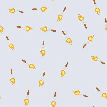 Seamless pattern inferno torch fire cartoon vector Stock Illustration