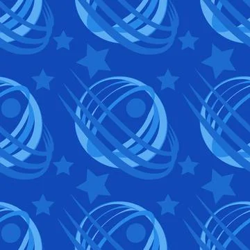 Seamless pattern, infinite texture on a square background - stylized space - Stock Illustration