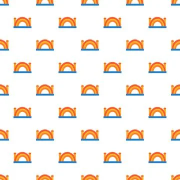 Seamless pattern with inflatable playground arch structures Stock Illustration