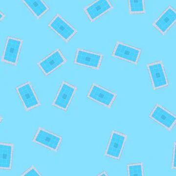 Seamless pattern inflatable top view pool cartoon vector イラスト素材