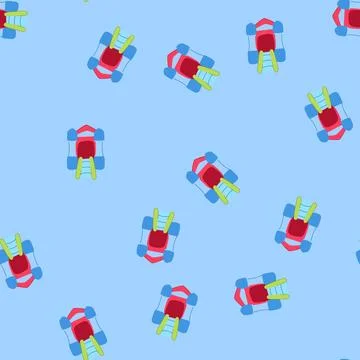 Seamless pattern inflate inflatable castle cartoon vector Stock Illustration