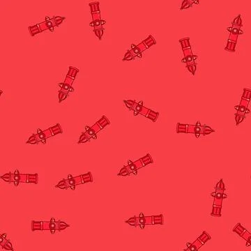 Seamless pattern infrastructure fire hydrant cartoon vector Stock Illustration