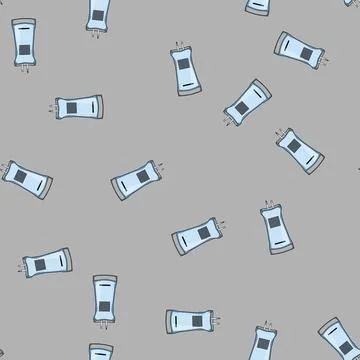 Seamless pattern infusion iv fluid bag cartoon vector Stock Illustration