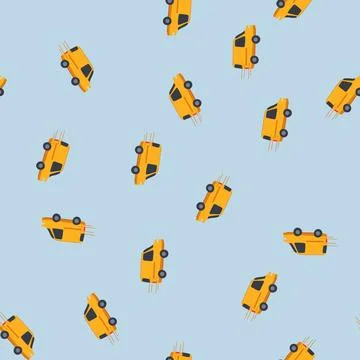 Seamless pattern ing delivery truck cartoon vector Stock Illustration