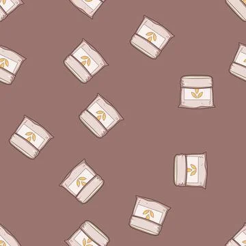 Seamless pattern Ingredient bag with grain label providing farming concept Stock Illustration