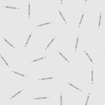 Seamless pattern injection syringe cartoon vector Illustrazione stock