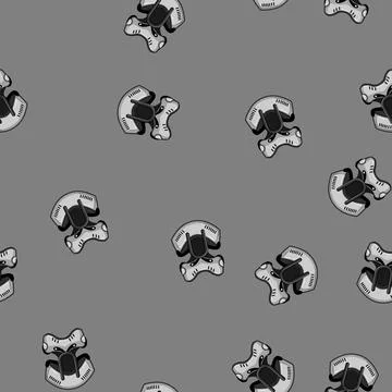Seamless pattern injury cervical neck collar cartoon vector 库存插图