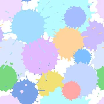 Seamless pattern with ink and paint spots Stock Illustration