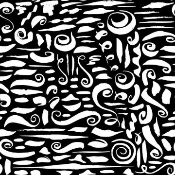 Seamless pattern with ink brush strokes Stock Illustration