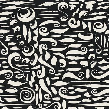 Seamless pattern with ink brush strokes Stock Illustration