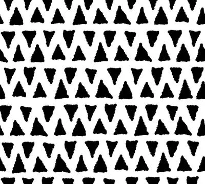 Seamless pattern with ink hand drawn geometric shapes Stock Illustration