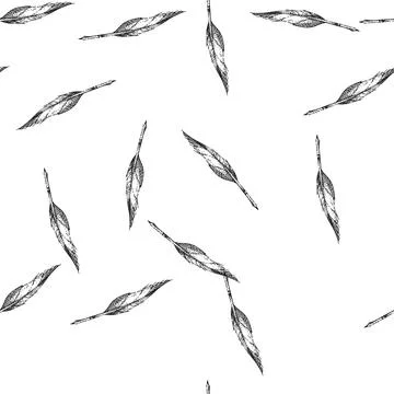 Seamless pattern ink quill pen sketch hand drawn 스톡 일러스트