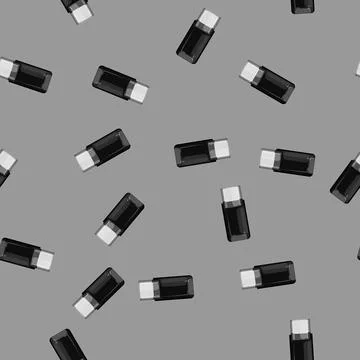Seamless pattern ink stamp handle cartoon vector Illustration