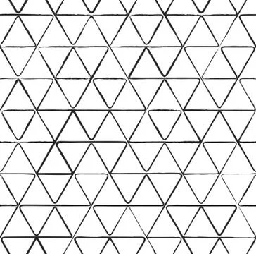 Seamless pattern with ink triangles drawing Stock Illustration