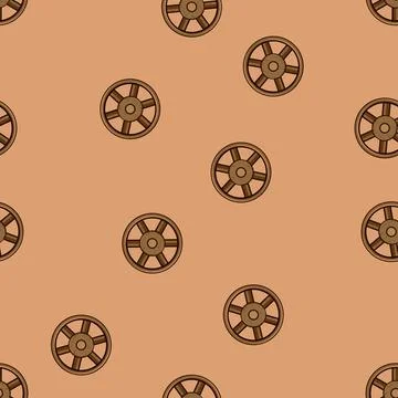 Seamless pattern innovation wheel ancient cartoon vector Ilustración de archivo