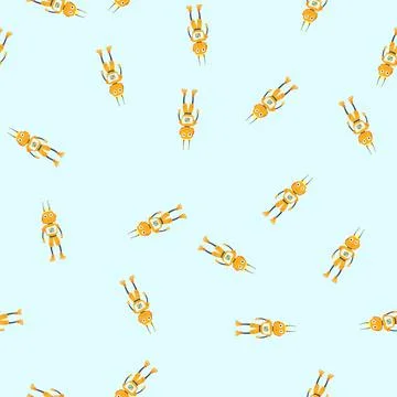 Seamless pattern innovative robot toy cartoon vector Illustrazione stock