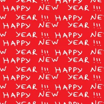 Seamless pattern from the inscriptions of a happy new year. Happy new year le Stock Illustration