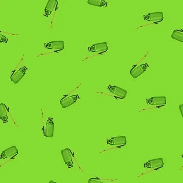 Seamless pattern insecticide garden sprayer cartoon vector sign color Stock Illustration