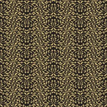 Seamless pattern inspired by victorian ornaments Stock Illustration