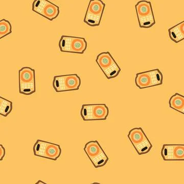 Seamless pattern installation fingerprint door lock cartoon vector Stock Illustration