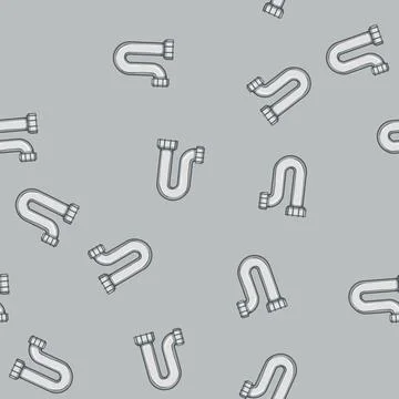 Seamless pattern installation waste drain trap cartoon vector Stock Illustration